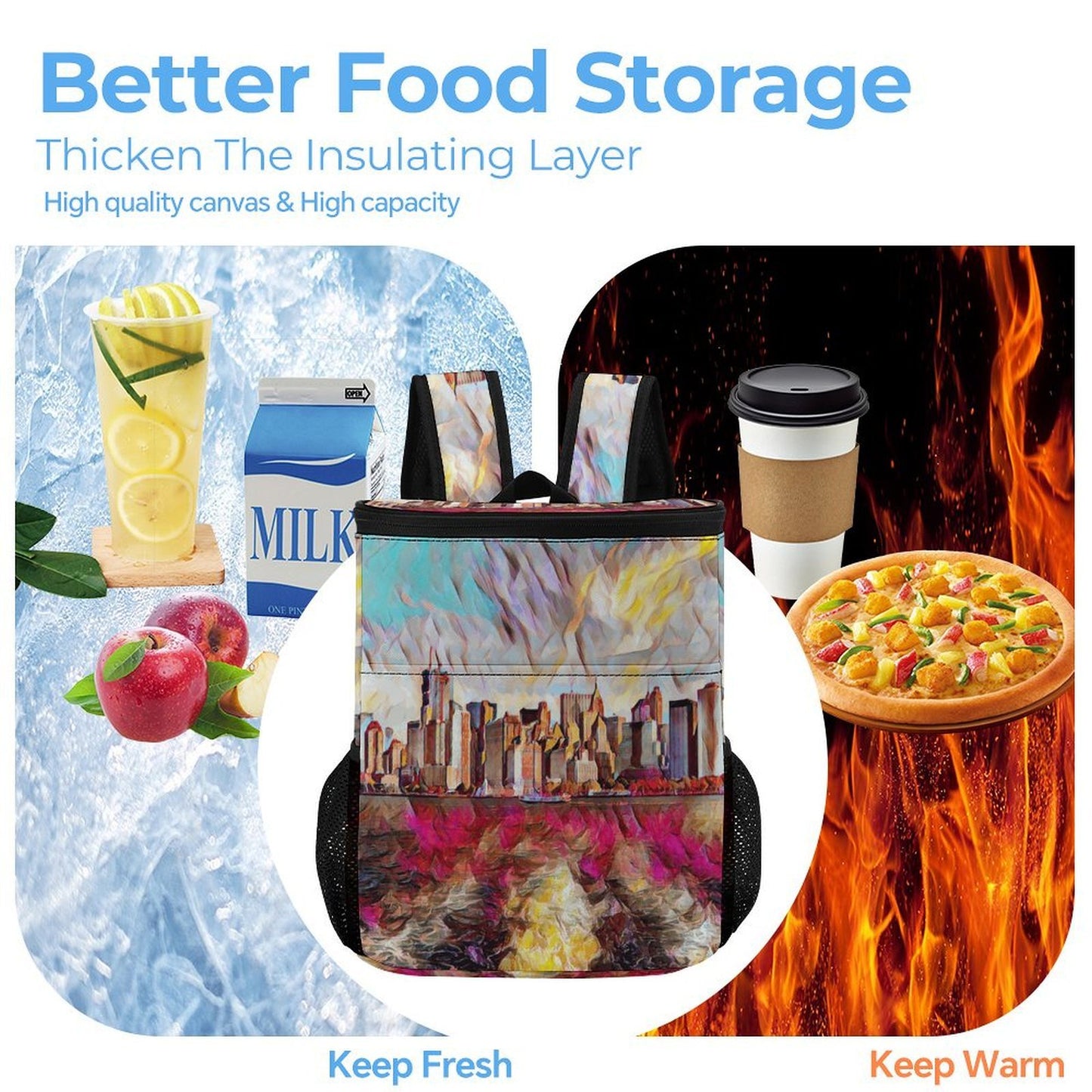 Personalized Insulated Cooler Backpack with Full-Print Custom Design