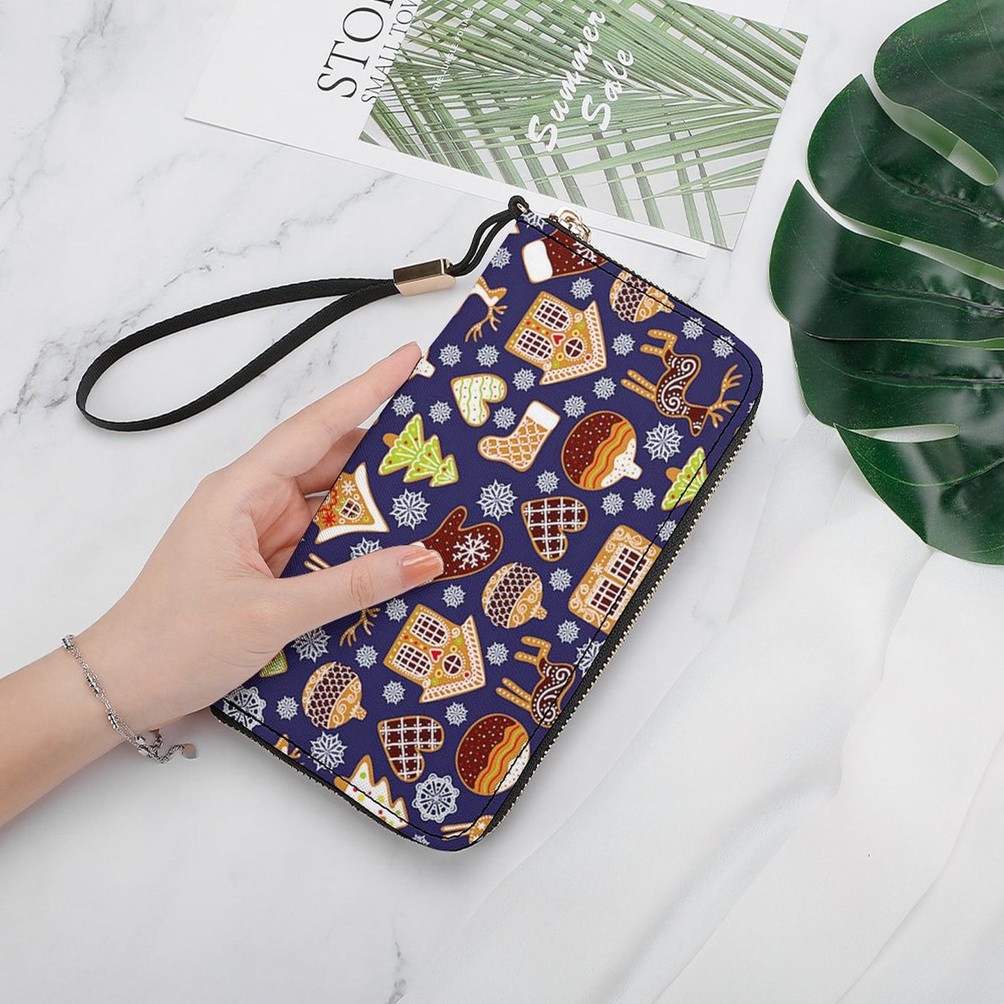 Custom Long Zipper Wallet for Women | Personalized PU Leather Clutch