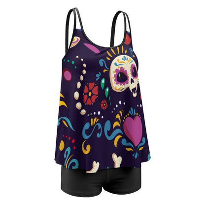 Custom Skirted Two-Piece Swimsuit | Personalized Tankini with Boyleg Shorts