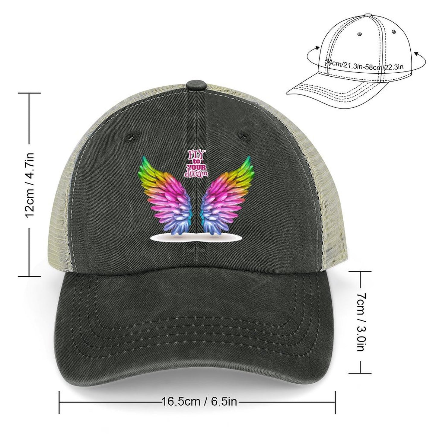 Custom Hollow-Out Denim Cap | Personalized Cotton Baseball Hat