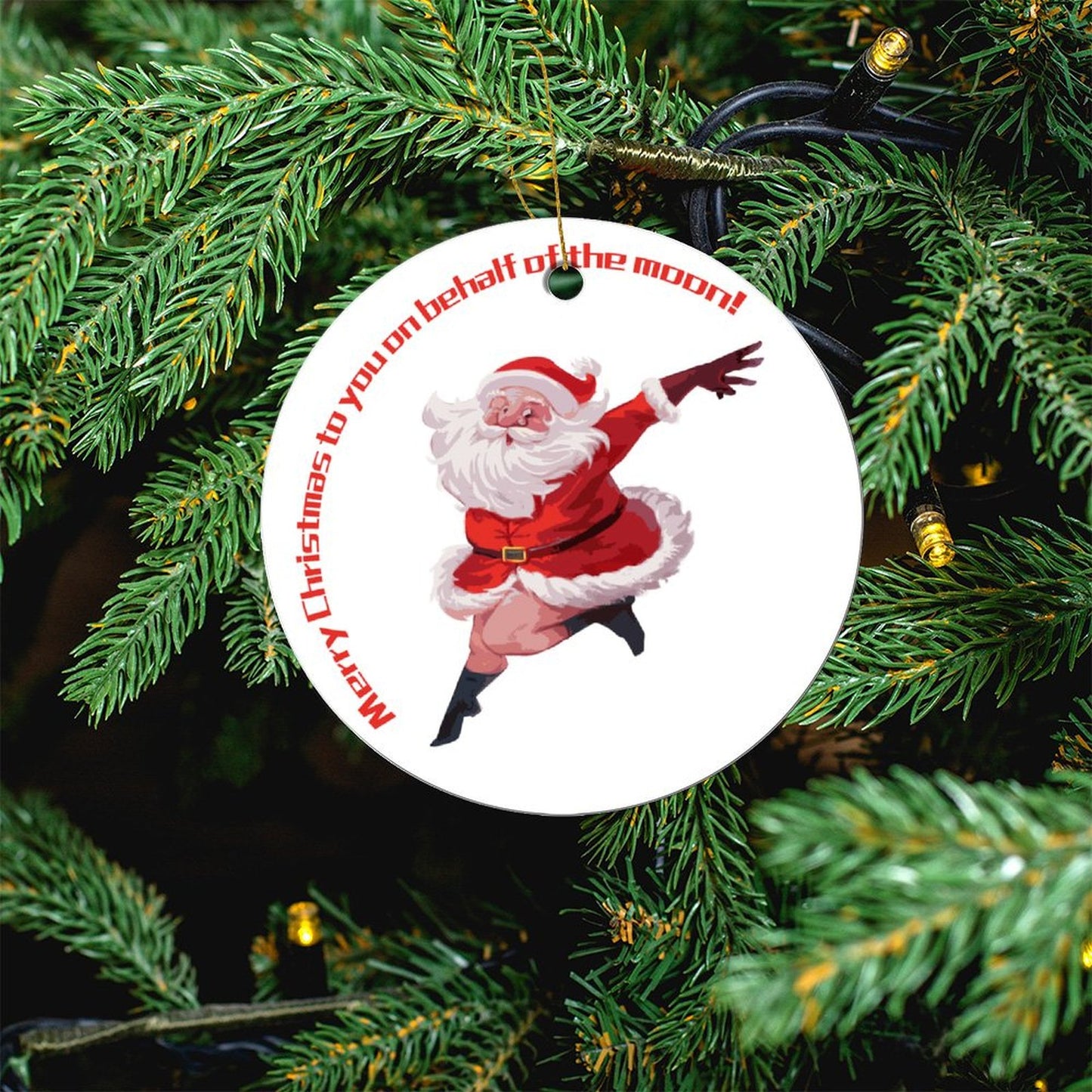 Your Photo on a Double-Sided Ceramic Ornament | Glazed Finish