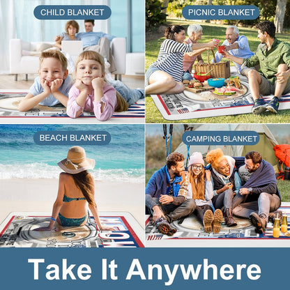 Custom Photo Picnic Blanket | Personalized Waterproof Outdoor Mat