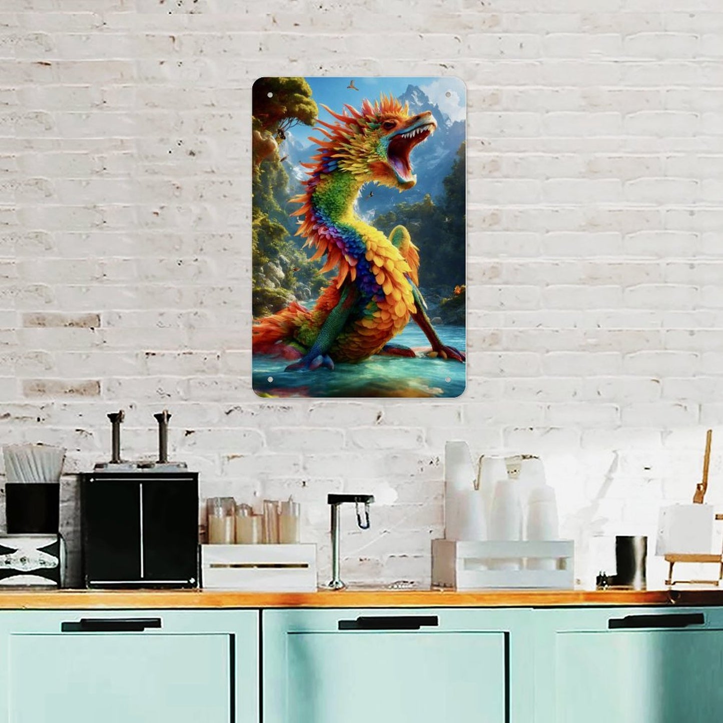 Custom Vertical Folded Edge Tin Sign: Durable UV-Printed Art for Any Space (30x20cm)