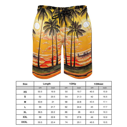 Custom Printed Men's Swim Trunks with Mesh Liner