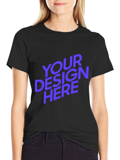 Personalized Custom Double-sided Print Womens / Ladies Cotton short-sleeved T-shirt with Text & Graphic Design