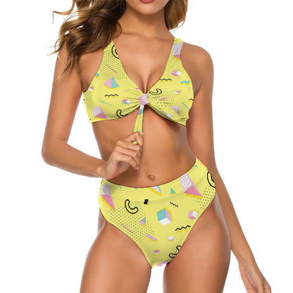 Custom High-Waisted Bikini | Tie-Front Personalized Swimsuit