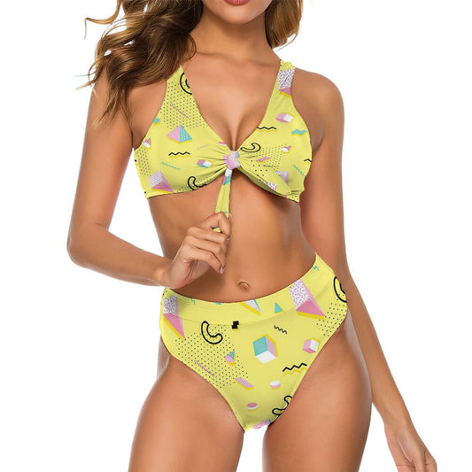 Custom High-Waisted Bikini | Tie-Front Personalized Swimsuit