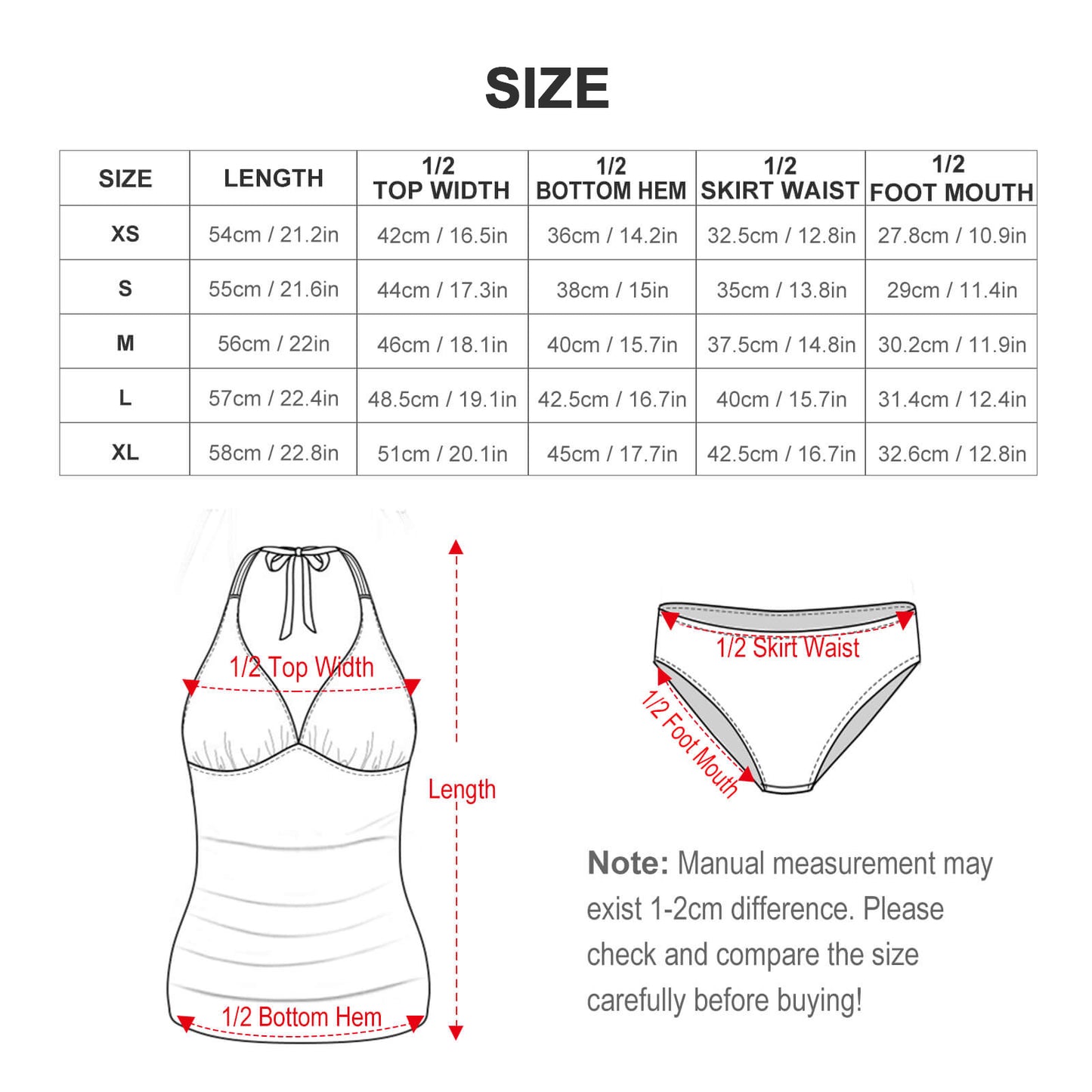 Custom Loose Fit Tankini Set | Modest Two-Piece Swim Dress