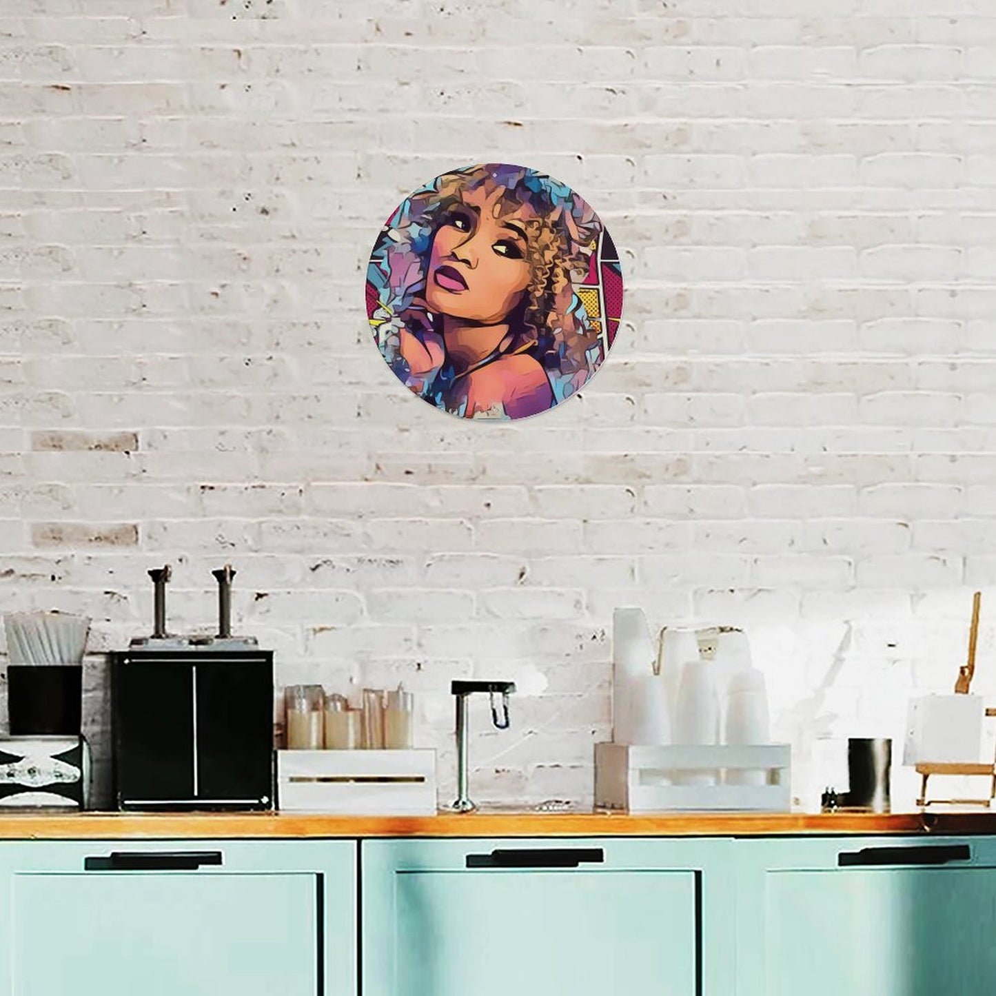 Custom Round Aluminum Sign 20cm | Personalized UV Print Decor