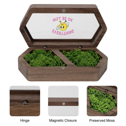 Personalized Wooden Double Ring Box with Clear Acrylic Lid