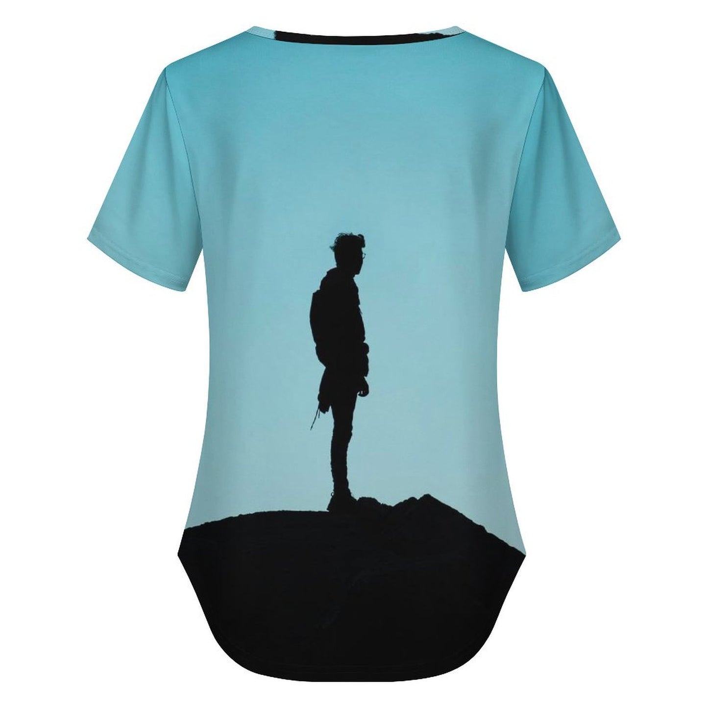 Custom Cross-Front V-Neck T-Shirt | Personalized Milk Silk Summer Top