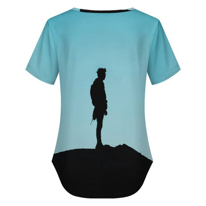Custom Cross-Front V-Neck T-Shirt | Personalized Milk Silk Summer Top