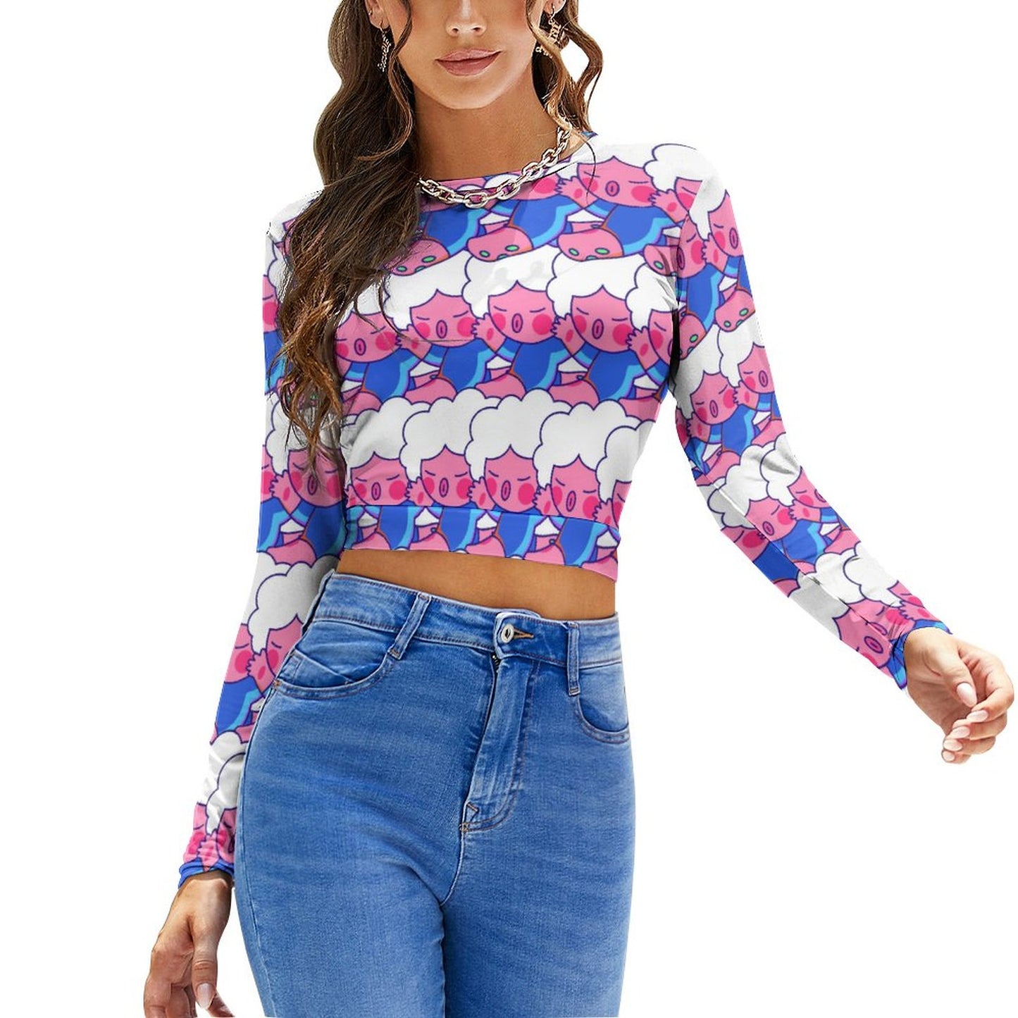 Custom Open Back Tie-Up Crop Top: Long Sleeve Yoga Tee