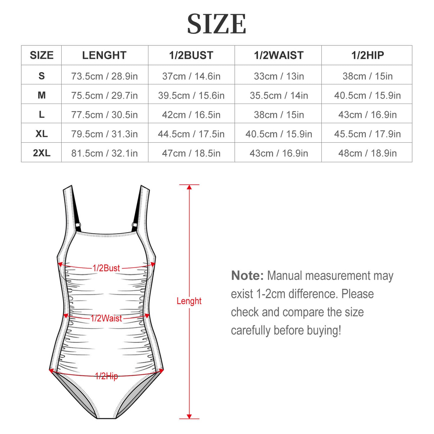 Custom Retro Square Neck Tummy Control One-Piece Swimsuit