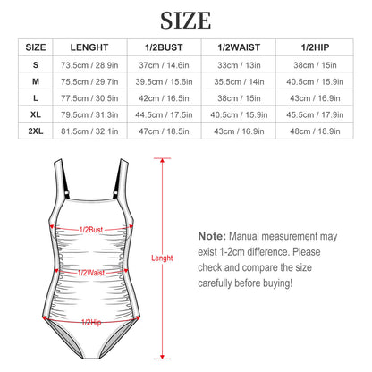 Custom Retro Square Neck Tummy Control One-Piece Swimsuit
