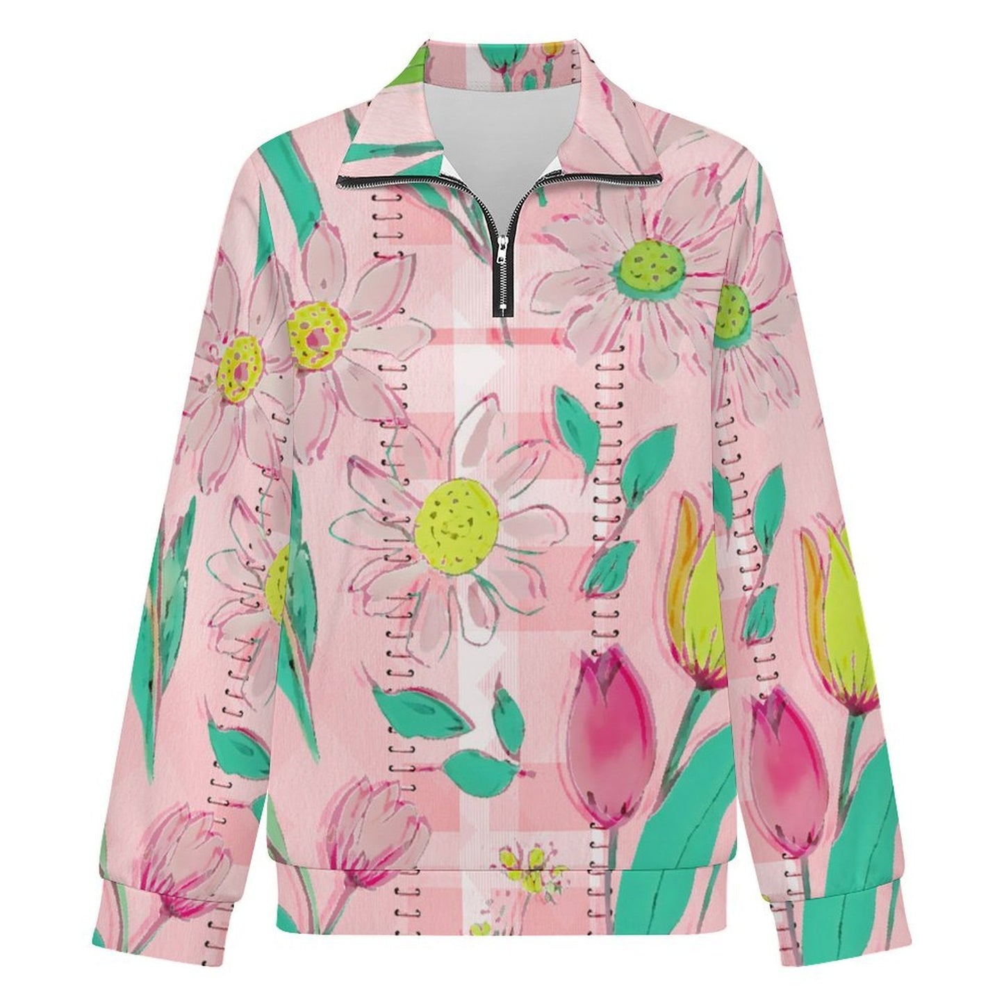 Custom Quarter Zip Pullover for Women with Personalized Print
