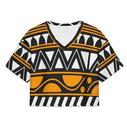 Short V-neck Top African Pattern