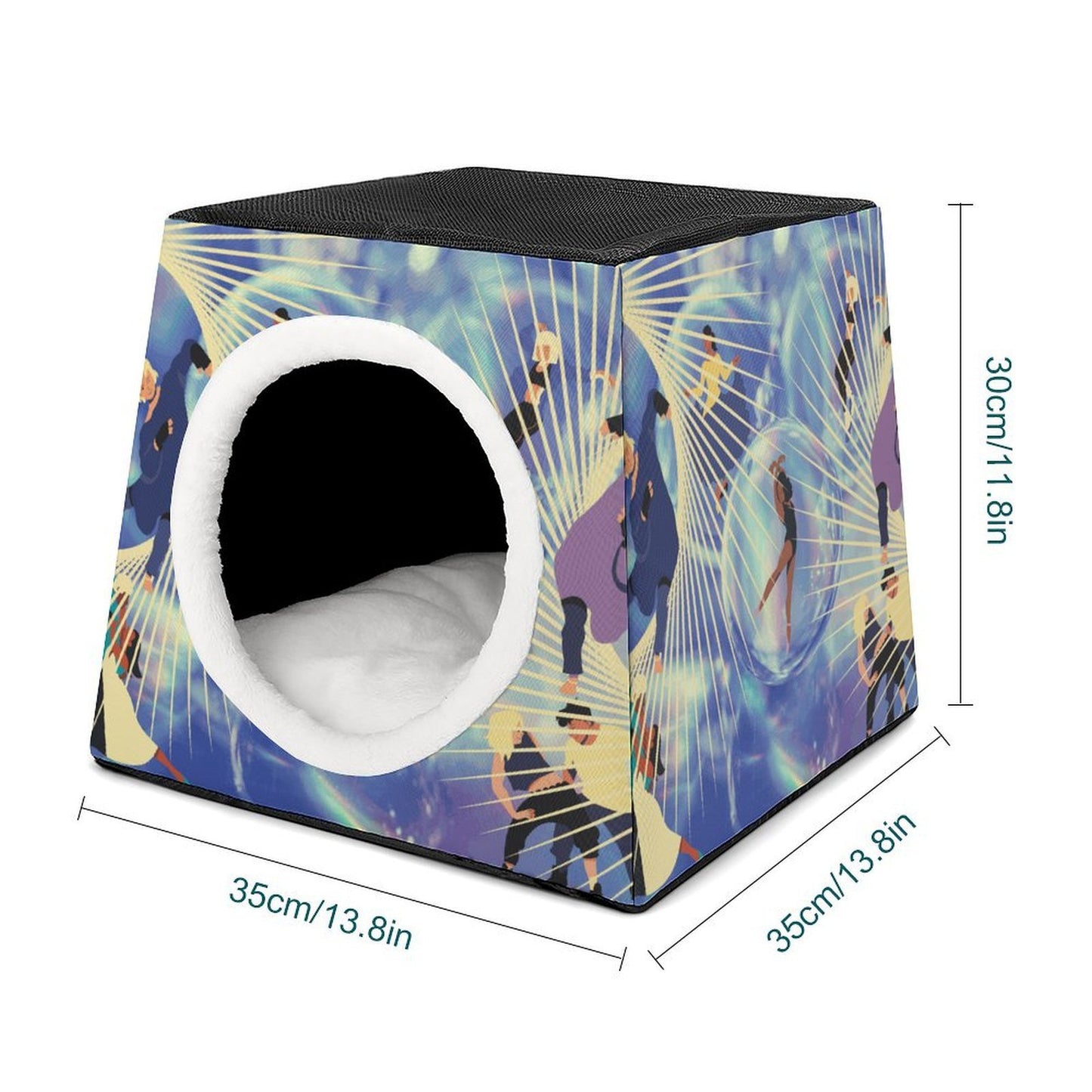 Custom Printed Pet Cave Bed for Small Cats and Dogs