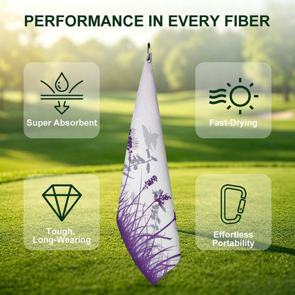 Golf Towel with Hook - Quick Dry Clip-On Towel for Golf, Gym, and Travel