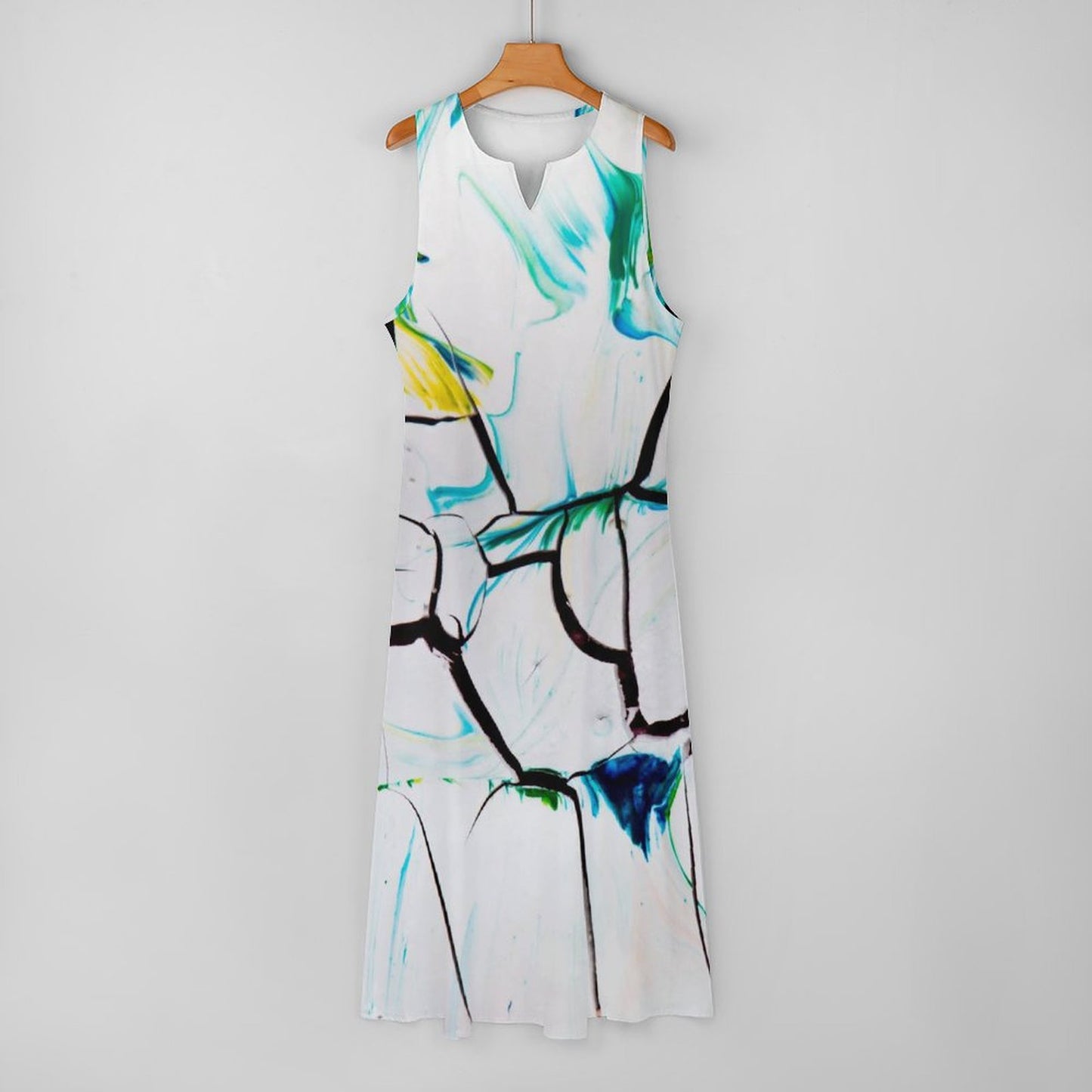 Custom Print Sleeveless Maxi Dress | Personalized Ankle-Length Dress