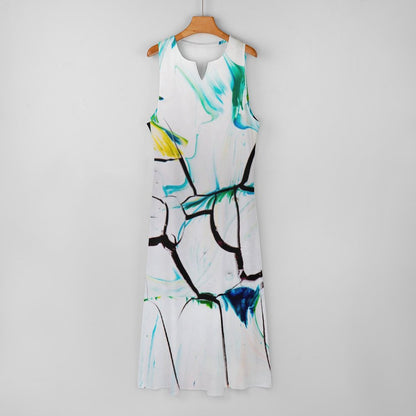 Custom Print Sleeveless Maxi Dress | Personalized Ankle-Length Dress