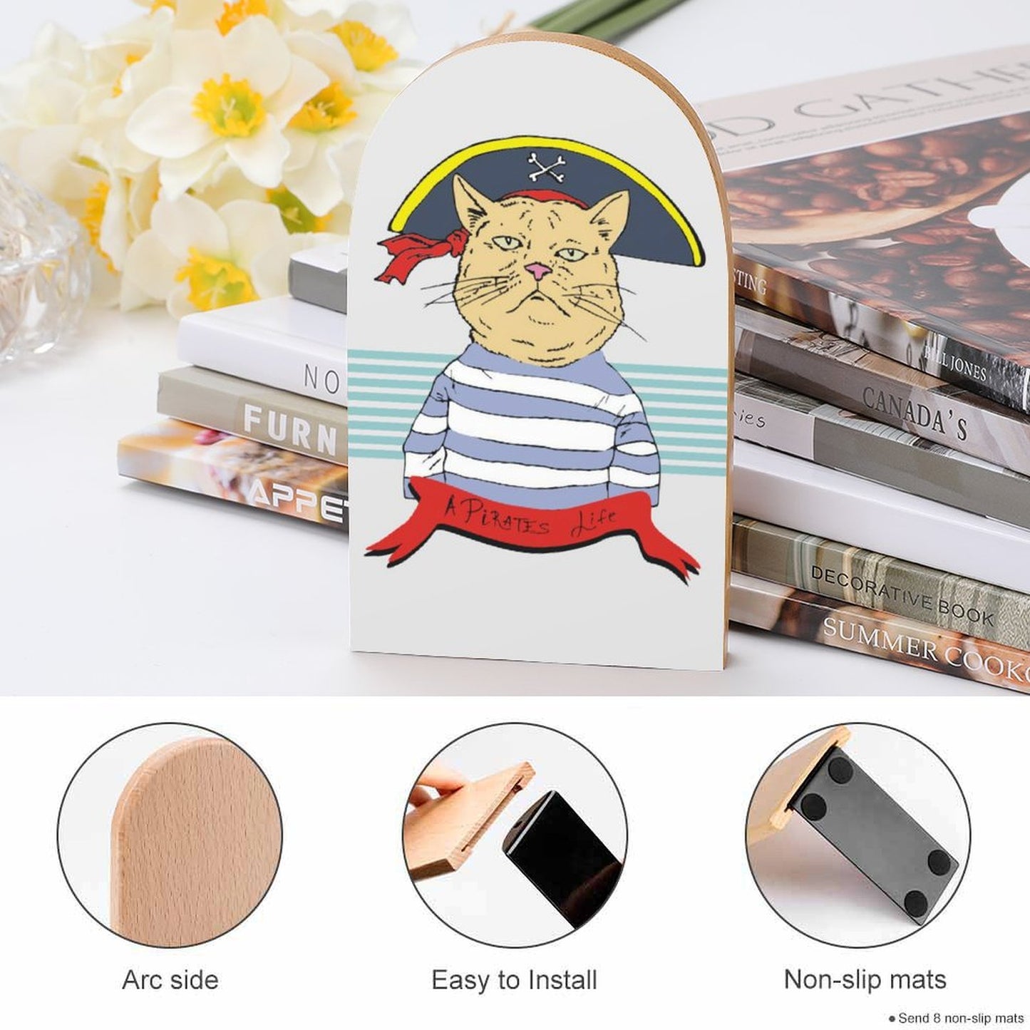 Custom Bookends | Personalized Wooden Book Ends for Shelves & Office