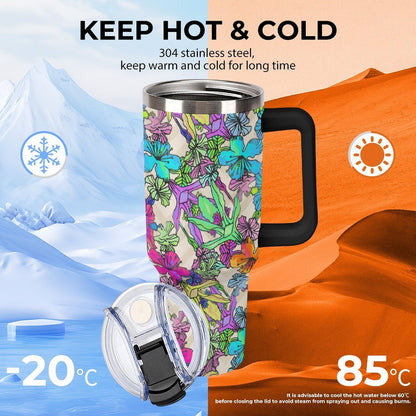 Custom 40oz Stainless Steel Travel Tumbler with Straw
