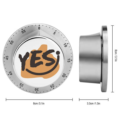 Magnetic Kitchen Timer Stainless Steel Custom Print | Mechanical 55-Min