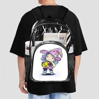 Custom Clear Backpack with UV Print | Personalized PVC See-Through Bag