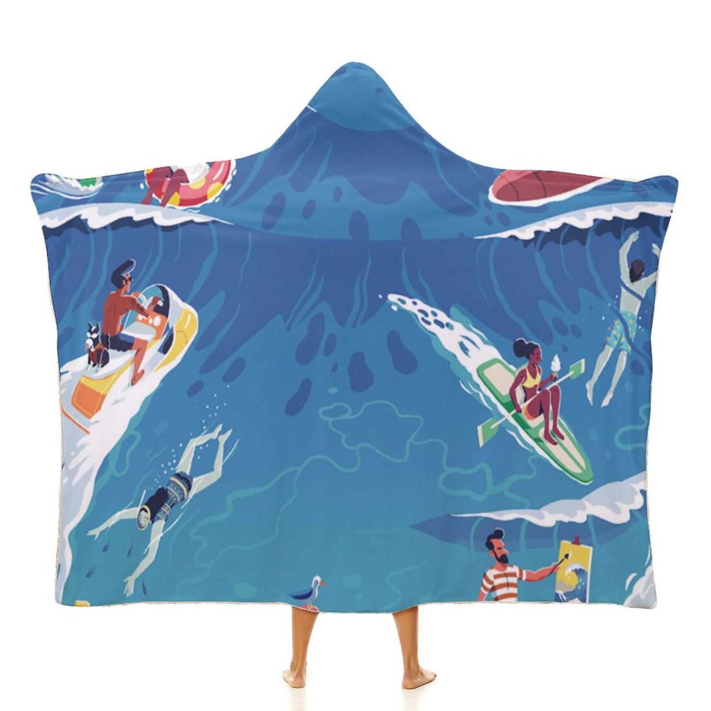 Custom Hooded Blanket | Wearable Arctic Velvet Throw & Poncho