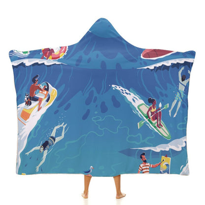 Custom Hooded Blanket | Wearable Arctic Velvet Throw & Poncho