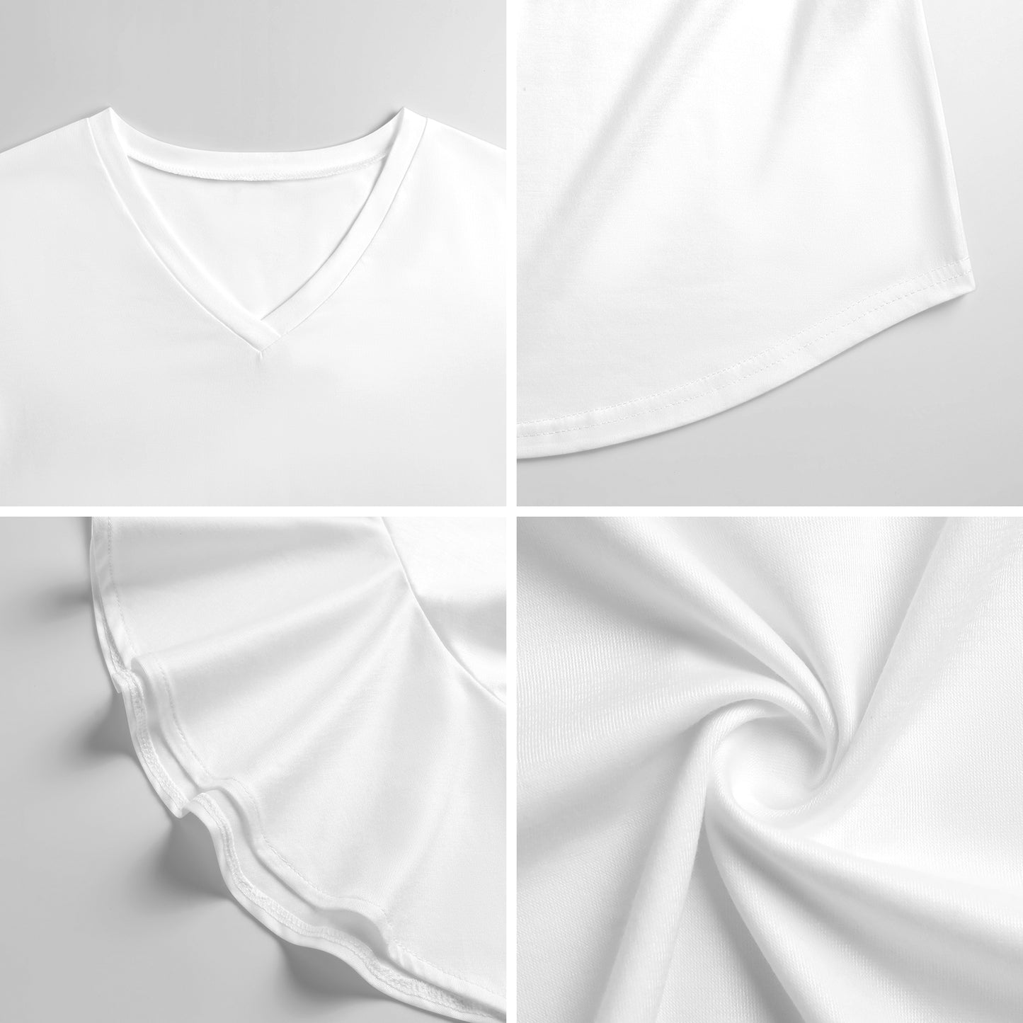Custom Ruffle Bell Sleeve Top | Women's V-Neck Blouse