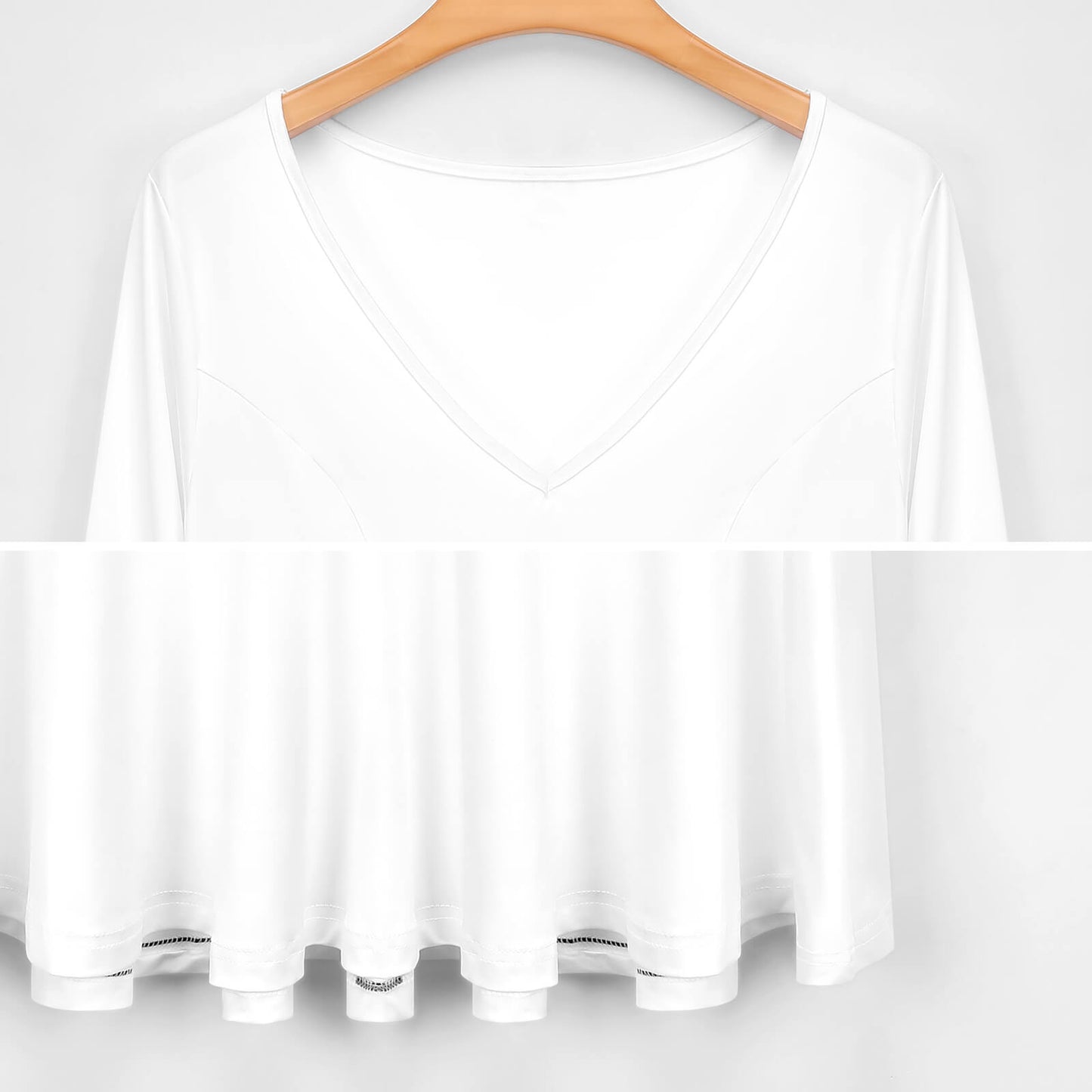 Custom Plus Size V-Neck Dress | Long Sleeve Midi T-Shirt Dress (S-8XL)