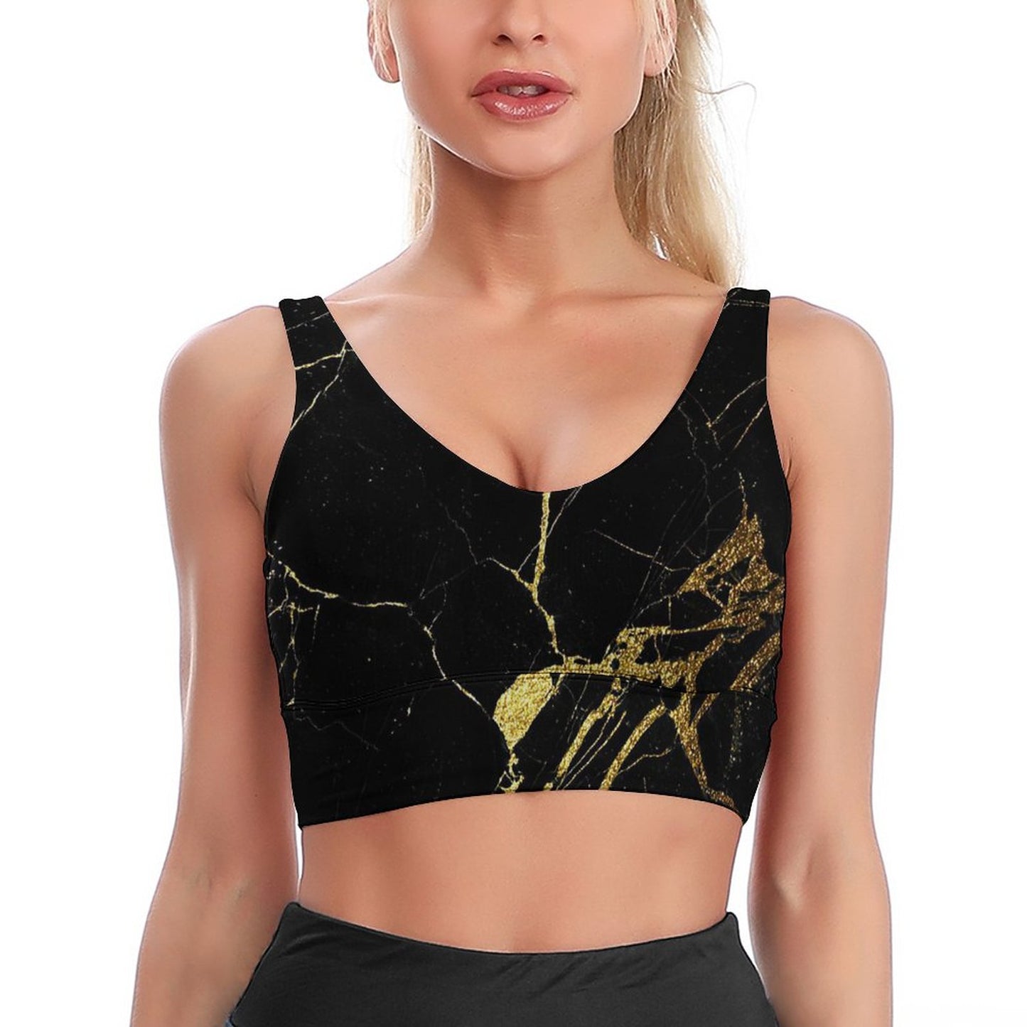 Custom U-Neck High Support Sports Bra | Shockproof Gym Crop Top