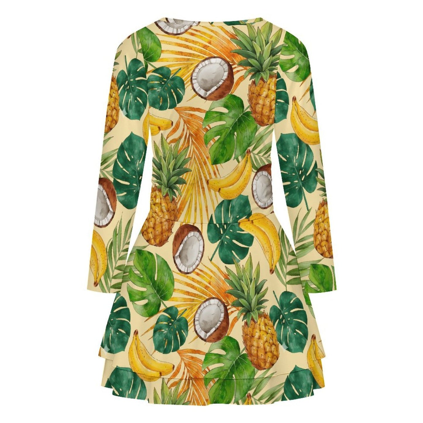 Women's Square Neck Ruffle Hem Mini Dress with Custom Prints