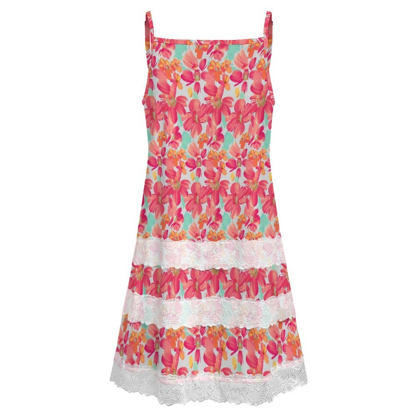 Custom Lace Trim Midi Slip Dress