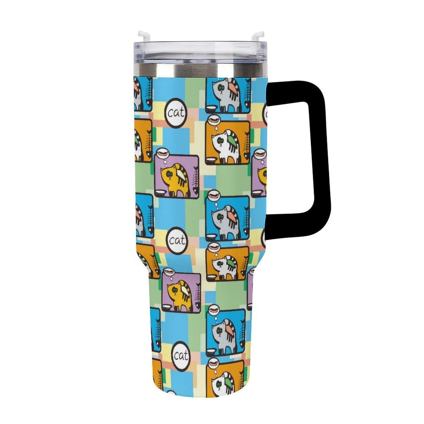 Personalized 40oz Stainless Steel Tumbler with Handle and Straw