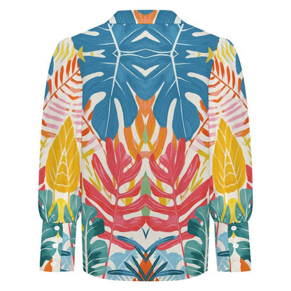 Women's Fashion Balloon Sleeve Long Sleeve Shirt with Custom Prints