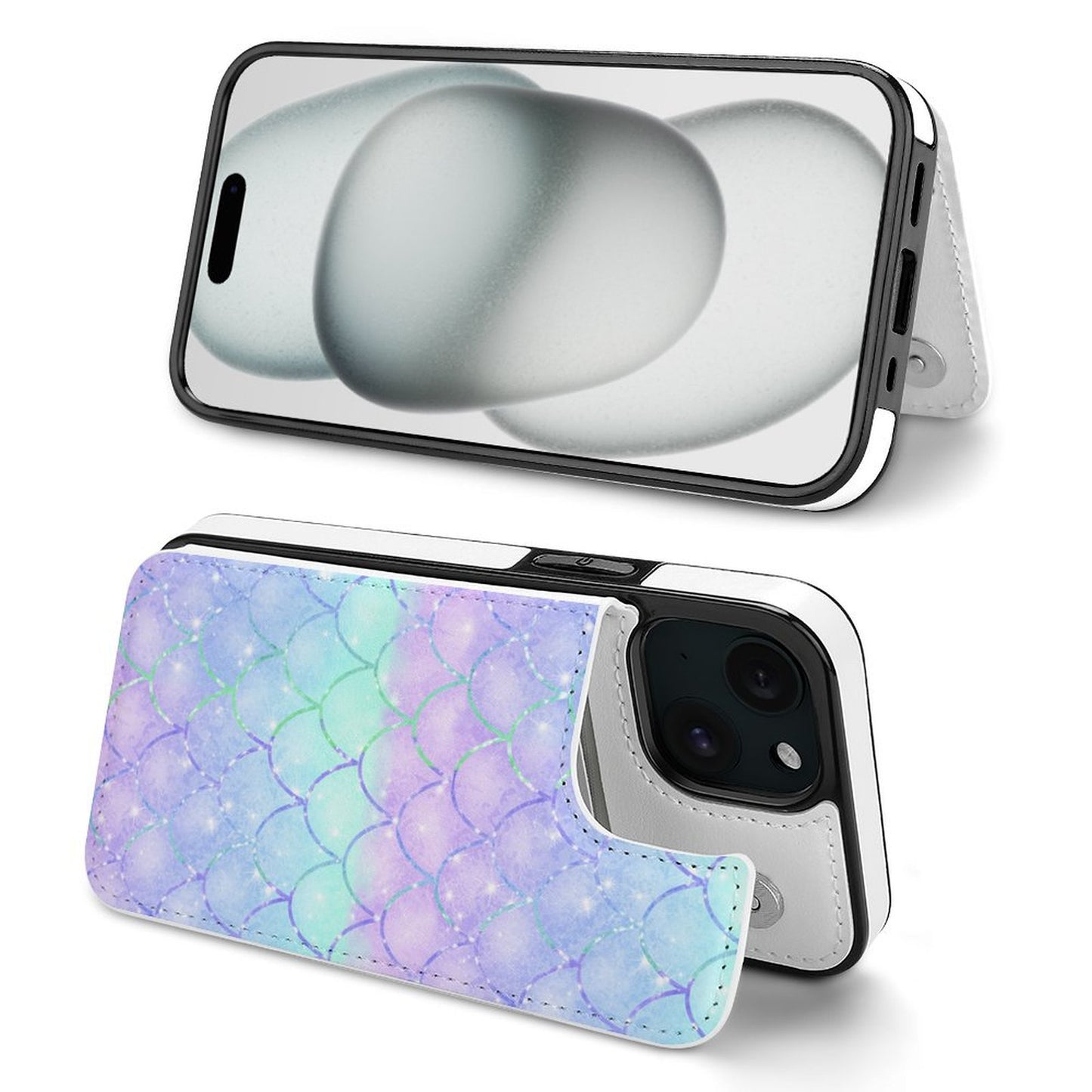 Custom iPhone 15 Flip Wallet Case | Protective Leather Folio & Card Holder