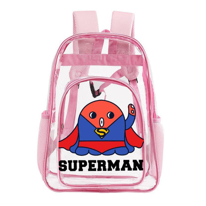 Custom Clear PVC Backpack with Mesh Pocket — UV-Printed Personalized Transparent Bag