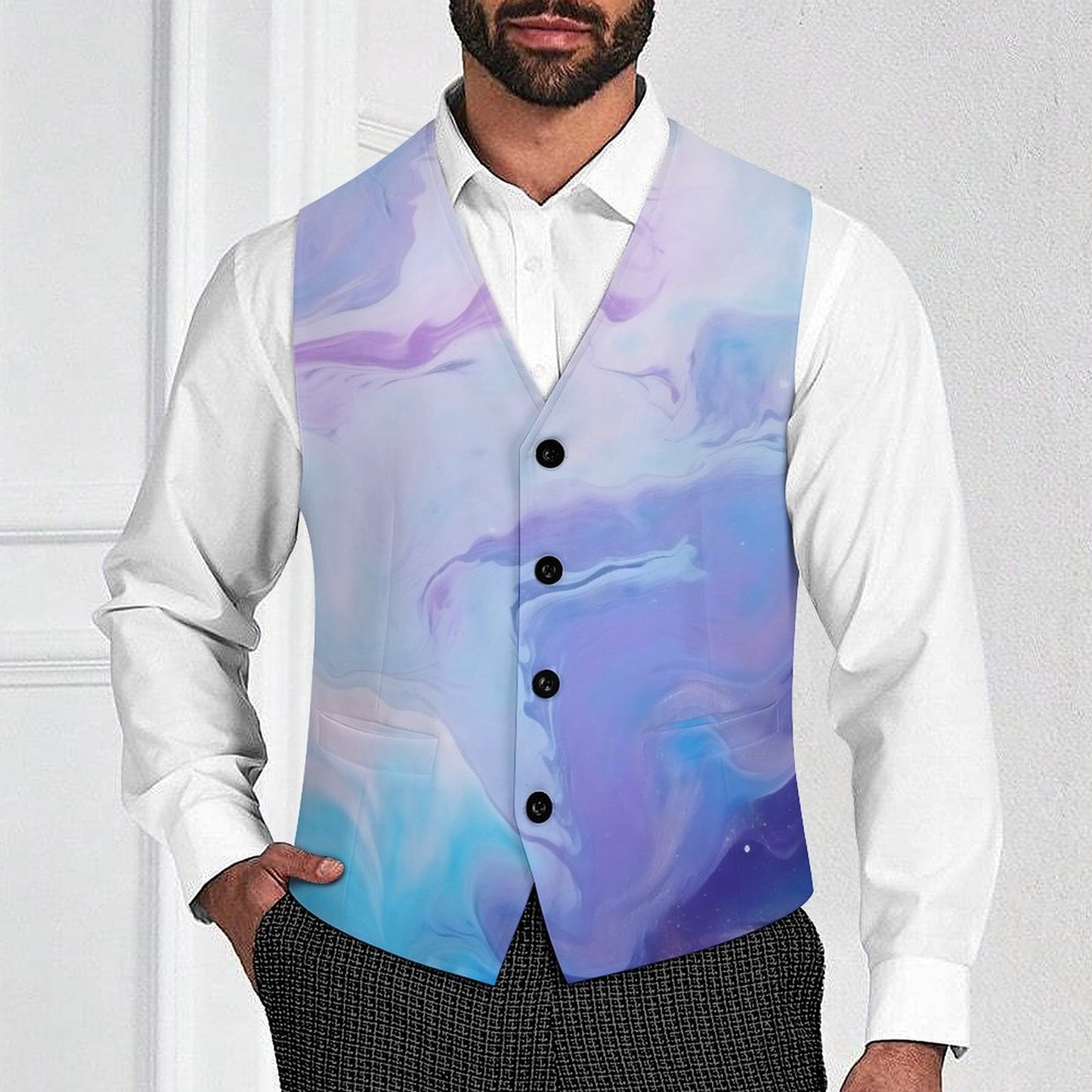 Custom Men's Suit Vest | Personalized Photo Print Waistcoat