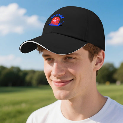Custom Sandwich Brim Baseball Cap with Heat Transfer Print