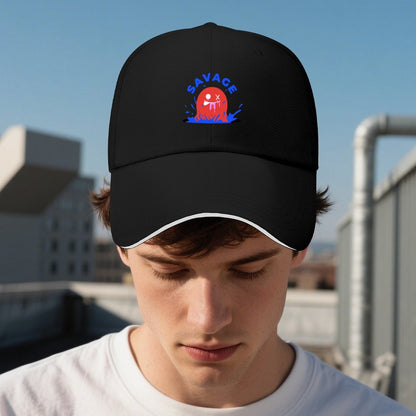 Custom Sandwich Brim Baseball Cap with Heat Transfer Print