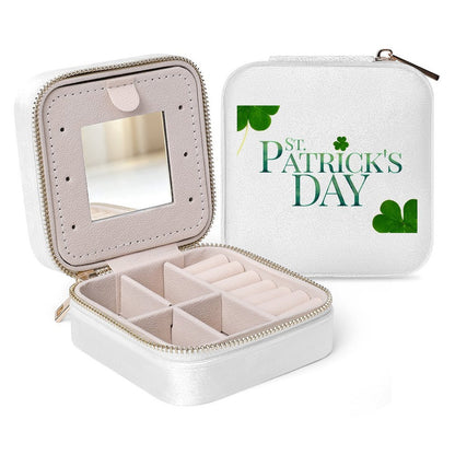 Personalized Square Velvet Jewelry Box with Mirror and Zipper Closure