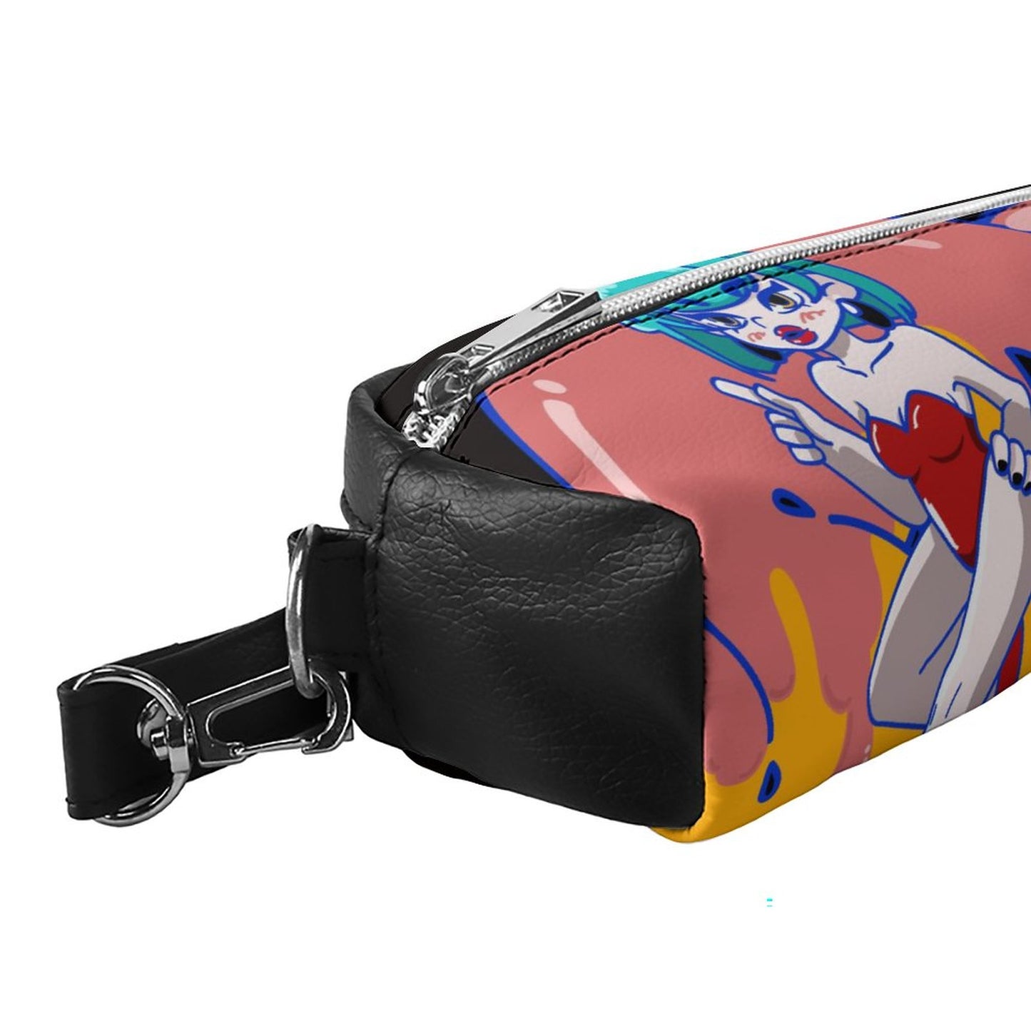 Custom Leather Pencil Pouch | Personalized Dual Zipper Makeup Bag