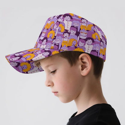 Personalized Kids Baseball Cap with Full-Print Custom Design and Ventilation