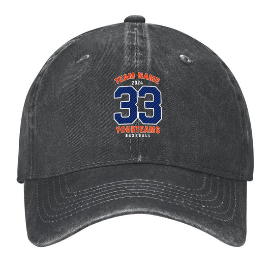 Washed Cotton Denim Cap | Adjustable UV Protection Baseball Hat | Unisex Outdoor Headwear