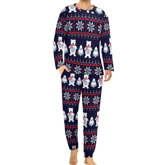 Custom Men's Soft Pajama Set | Long Sleeve Lounge Sleepwear (S-6XL)