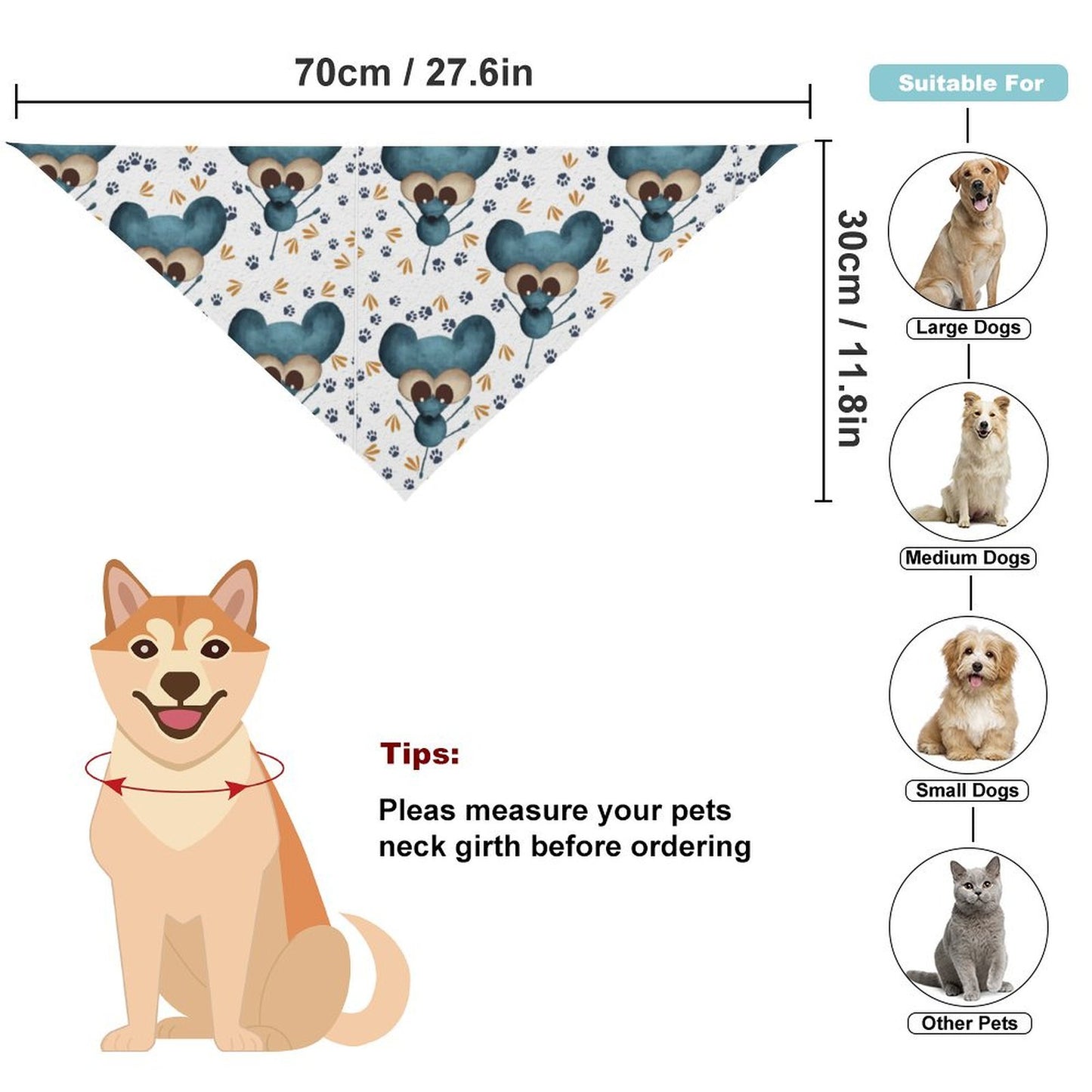 Custom Pet Bandana | Personalized with Your Dog or Cat's Photo & Name