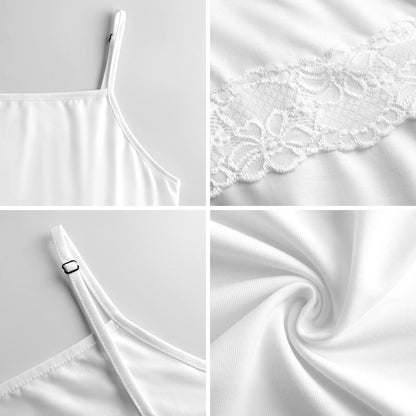 Custom Lace Trim Midi Slip Dress
